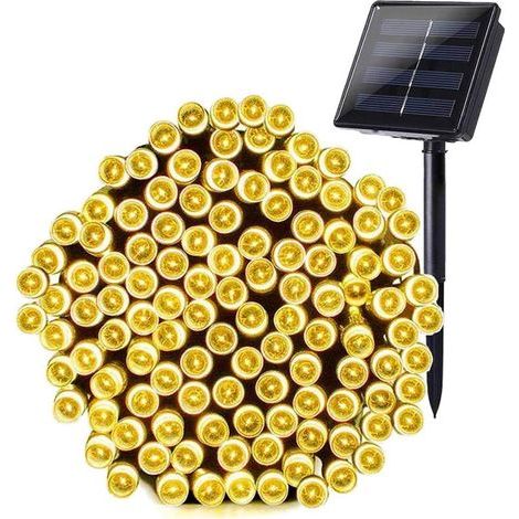 Solarbetriebene Lichterkette für den Innen- und Außenbereich, 22 m, 200 LEDs (warmweiß) (1/5)