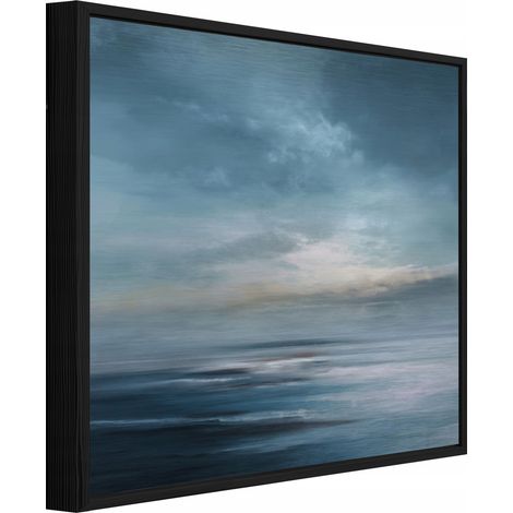 cadre métallique noir tableau mer abstrait loft salon chambre 30x30 (1/3)