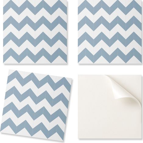Juego de baldosas de vinilo con estampado en zigzag para dormitorio, 20x20x20 cm.