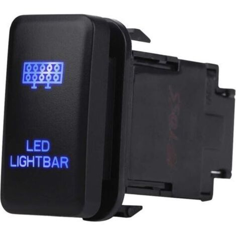 Interrupteur à bascule de barre lumineuse à LED ON-OFF LED Light, 12V Bleu LED Auto Auto On Off Rocker Toggle Switch pour Hilux Landcruiser VIGO(LED LIGHT BAR Pattern) (1/5)