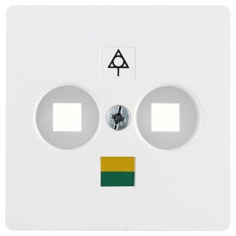 BERKER 140309 ZENTRALPLATTE FR DOPPEL-POTENZIALAUSGLEICH-STECKDOSE ZENTRALPLATTENSYSTEM POLARWEI, GLNZEND