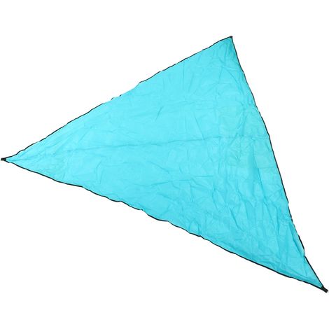 Toit triangulaire en toile 4x4m pour jardin, cour ou pelouse, avec structure en acier inoxydable et cordes de fixation, couleur bleu. (1/5)