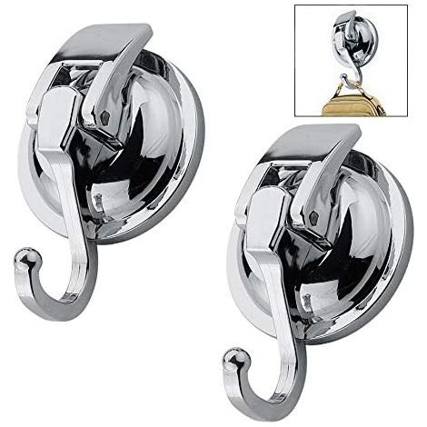 Gancho para toallas con ventosa, para cocina, salón y oficina (plata, caja de 2 papeles)