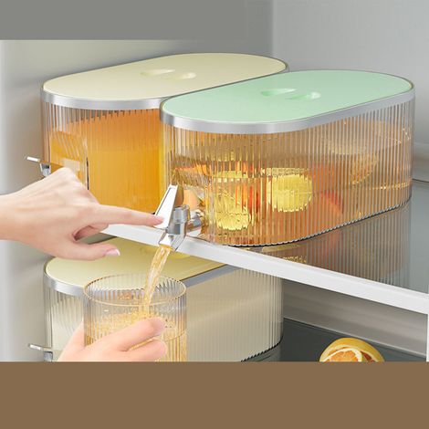 Distributeur de boissons PP étanche, grande ouverture, résistant aux températures élevées, bouilloire froide 5L, couleur crème (1/5)