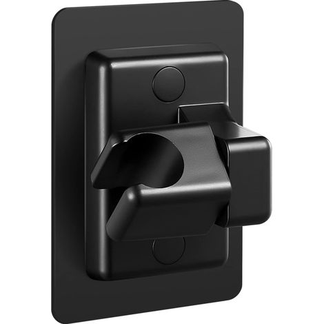 Support de pommeau de douche noir, en ABS, sans perçage, réglable à 360°, support de douche générique à fixation fixe.