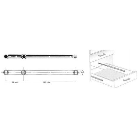COPPIA DI GUIDE PER CASSETTI A ESTRAZIONE TOTALE CM 27 AVORIO 24420.00