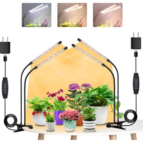 Plant Lamp 2+2 Heads, 320LED Full Spectrum with Timer (1/5)
