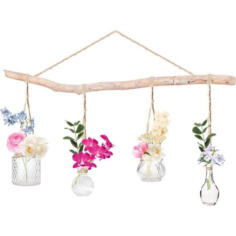 Sticker mural suspensions de bocaux et bouquets de fleurs (1/2)