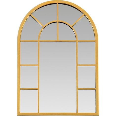 Miroir fenêtre mural métal doré style vintage élégant - doré vieilli élégant (1/3)