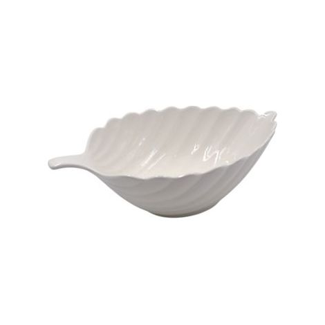 Centrotavola in Porcellana Forma Foglia Bianco 31 x 20 cm (1/2)