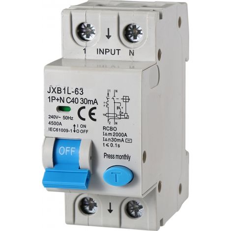gloca Differenzialschutzschalter 2P 40A 30mA 220V 4,5KA 2 DIN C40 Module