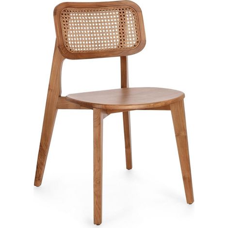 Sedia Abby con legno teak, per arredo interno 47 x 56 x h 83 cm -Naturale / Confezione da 4 pezzi (1/3)