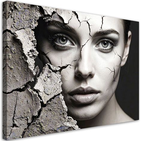 Impresión de Imagen Rostro de mujer hormigón blanco y negro 30x20 (1/5)