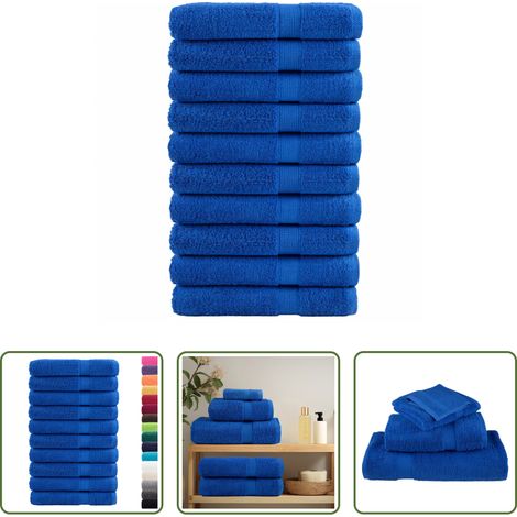 Baumwolle - Premium Handtücher SOLUND 10 Stk. Blau 100x200 cm 600 g/m² (1/5)