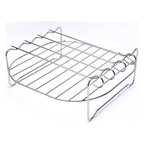 Parrilla para freidora de aire，rejilla de vapor de acero inoxidable，parrilla de doble capa de 4 pines (1/5)