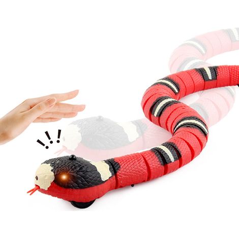 TONCHEAN Interaktives Katzenspielzeug, Katzenschlangenspielzeug, intelligentes Schlangenspielzeug, elektrisches Schlangenspielzeug, intelligentes Sensor-Katzenschlangenspielzeug, interaktives Katzensc