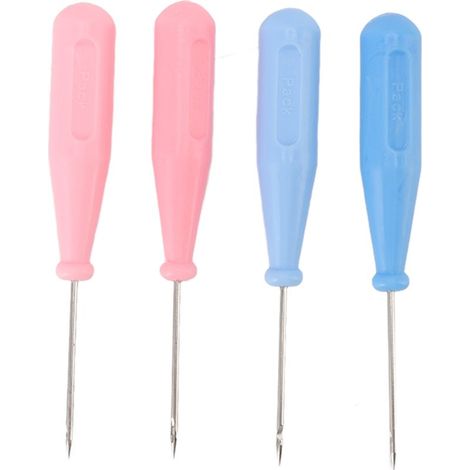 Lot de 4 poinçons à coudre robustes et incisifs, manche en plastique, pour travaux manuels de couture, cuir et maroquinerie (1/5)