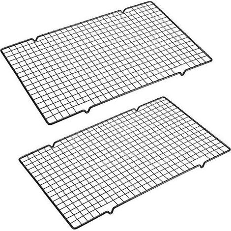 Set mit 2 Back- und Kühlgittern, 25,4 x 40,6 cm, ofenfest, antihaftbeschichtet, zum Braten und Backen (1/5)