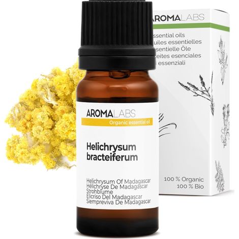 Hélichryse De Madagascar BIO (Helichrysum bracteiferum) - 10 mL - Huile Essentielle Chémotypée et Certifiée AB/Cosmos - - Made in France (1/5)