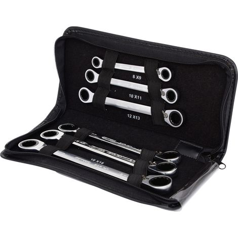 KS Tools GEARplus Doppel-Ratschenringschlüssel-Satz,umschaltbar,6-tlg (1/5)