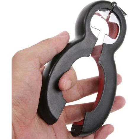 Ouvre-Bouteilles Multifonction 6 en 1 pour Boîtes, Bouteilles et Conserves avec Dévisse-Couvercle (1/4)