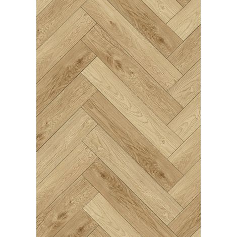 Mexen Anniston pannelli vinilici a spina di pesce 570 x 95 mm LVT Dryback 2,5 mm, supporto in PVC, 4 V-Fuga, Rovere (1/2)