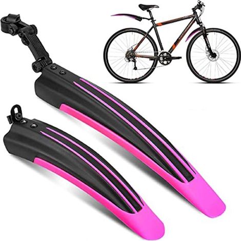2 parafanghi universali per bicicletta, anteriori e posteriori regolabili, adatti per ruote da mountain bike da 20, 22, 24 e 26 pollici Fluores (1/5)