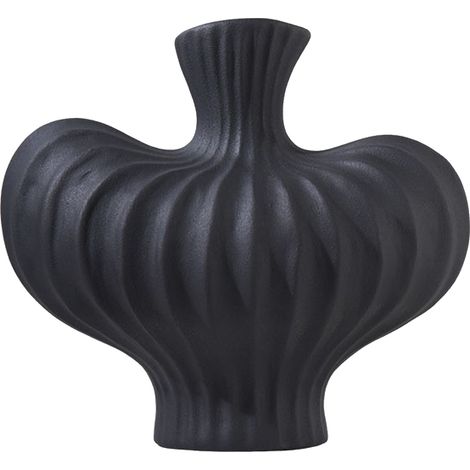Vase décoratif TP556-2 Noir Céramique style français rétro élégant pour salon fleurs séchées décoration intérieure haut de gamme (1/5)