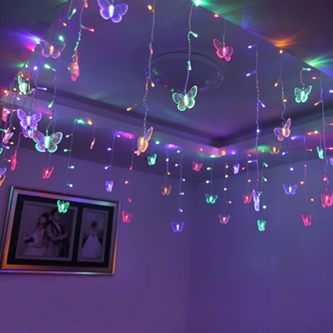 Guirlande Lumineuse À Papillons - 96 LED - 3 5 M - 8 Modes - Télécommande - Décoration Chambre Salon Fête Noël - 1 Pièce (1/5)