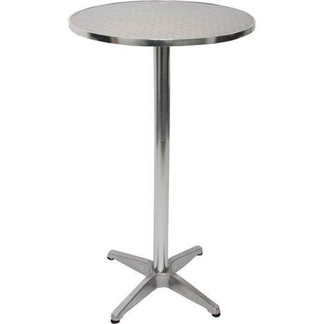 Alu-Stehtisch + Bistrotisch, höhenverstellbar 70/110cm, Ø=60cm klappbar