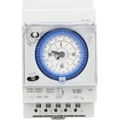 Horloge Piscine Mécanique 16A 250V Programmateur Piscine Horloge Chauffe Eau 15 Minutes 24 Heures pour Hogar, Cocina, Interior, Exterior Iluminación Exterior