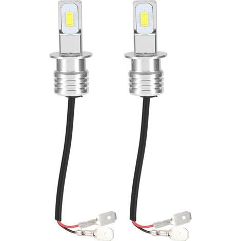 Ampoules antibrouillard LED H3 blanches 80 W, 8000 K, 12–24 V, universelles, 2 pièces avec décodage intégré (1/5)