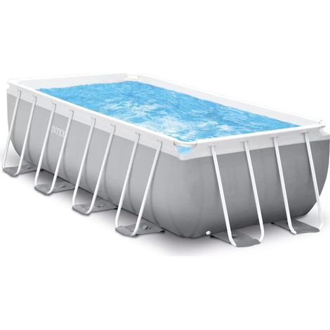 Piscina Rettangolare Prisma Frame 400x200x122cm Grigio Chiaro Intex (1/4)