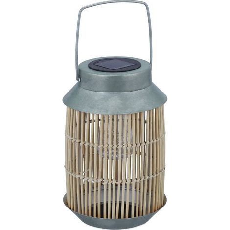 Metal & Rattan Solar Lamp (1/5)
