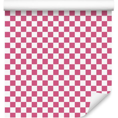 Papier peint à damier rose poudré, détails nets 50x1000 cm (1/5)
