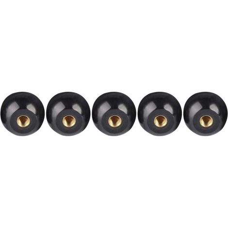 Lntyq 5 Pcs Boule Levier Bouton 40mm Diamètre M12 Filetage Femelle Noir Bakélite Boule Levier Bouton Cuivre Insérer Machine Outil De Remplacement (1/5)