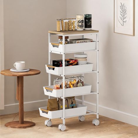 Desserte de cuisine en métal plastique 39,5 x 24 x 82 cm (1/5)