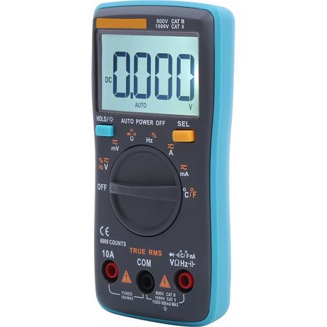 ZT102 Digitalmultimeter, AC/DC-Voltmeter, Strom- und Diodenkapazitätstester mit Hintergrundbeleuchtung, 6000 Zählwerte (1/5)