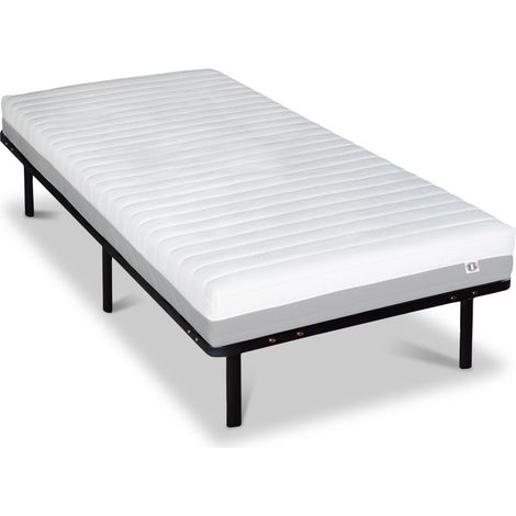 OLYMPE LITERIE Ensemble VENUS 90x190 cm Matelas Mousse Haute Densité + Sommier Métal (1/5)