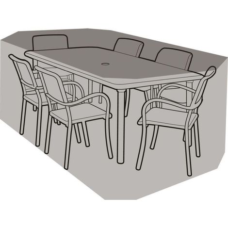 6 Seater Rectangular Table & Chairs Cover - Premium - W1412
