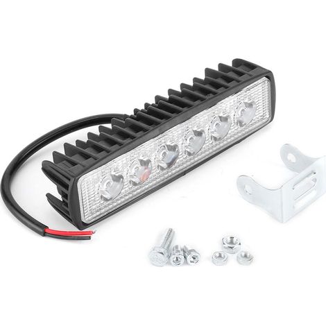 Lampe de travail LED pour voiture 6 LED 18W super lumineuse, faisceau d'inondation spot pour conduite, fixation adaptée pour SUV, moto, bateau, lot de 1 pièce (1/4)