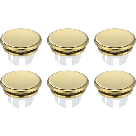 jalleria Set di 6 anelli di troppo pieno per lavello da cucina, oro lucido (22-25 mm)