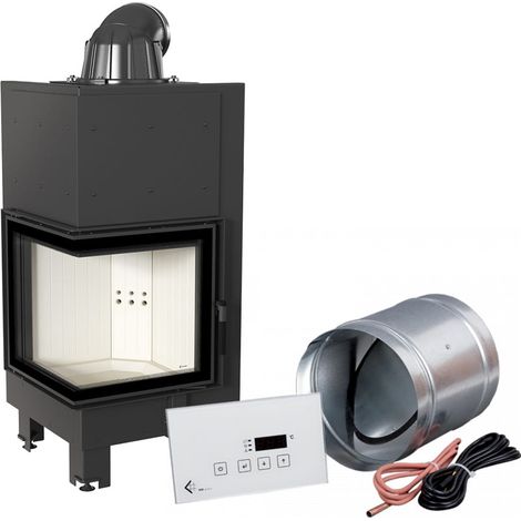 Intelligenter Kamineinsatz aus Stahl KRATKI MBN links 8 kW Ø 200 MSK GLASS (1/5)
