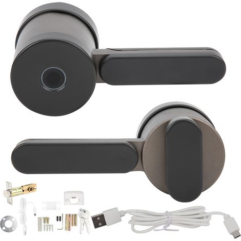Serrure connectée à empreinte digitale Sans marque Modèle 3 leviers Intelligent Rechargeable USB pour porte intérieure bureau (1/5)
