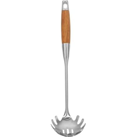 Cuillère à spaghetti NULYLU en acier inoxydable, multifonctionnelle et très résistante à l'usure, pour la cuisine - Ustensile de service pratique pour les pâtes, couleur argent (1/5)