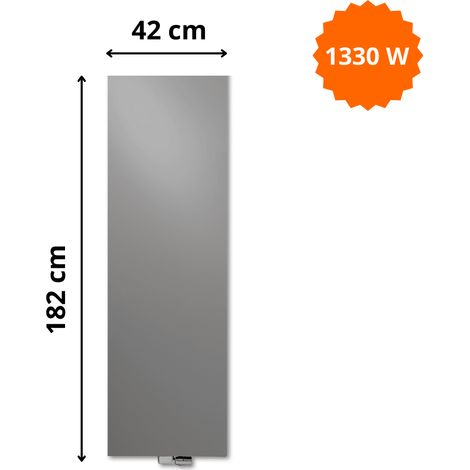 Radiateur acier H. 182 x L. 42 cm Niva vertical N2L1 laqué Vasco (1/5)