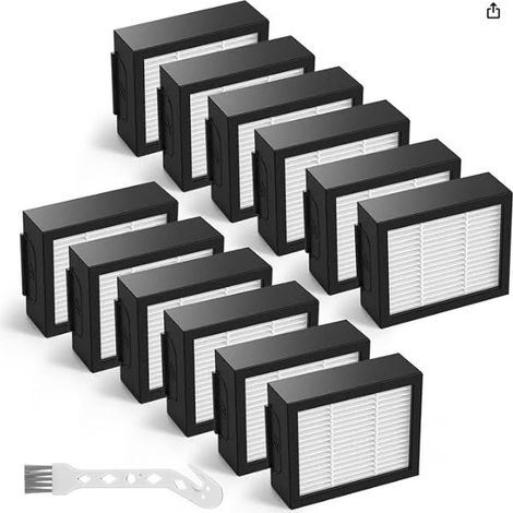12 Filtres HEPA pour Robots Aspirateurs iRobot i7, i7+, E5 et E6, Remplacement Performant Lot 12 Pièces (1/4)