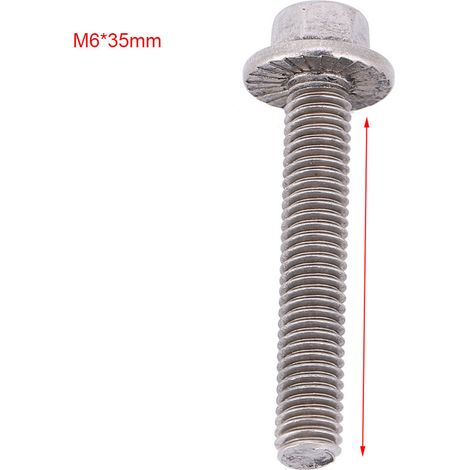 10 pièces vis à tête hexagonale à embase M6 en acier inoxydable 304 avec rondelle intégrée, boulon de fixation (1/5)