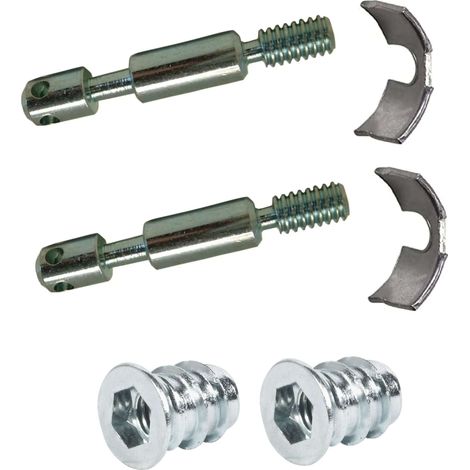 Cyclingcolors – Kit complet 2x goujons d'assemblage 6mm x 50mm – 2x manchons à visser M6x13 acier – 2x étriers ouverts pour meubles