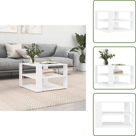 Couchtisch Weiß 59,5x59,5x40 cm Holzwerkstoff - Couchtisch - Wohnzimmerstil - Holzwerkstoff Möbel - Weißer Couchtisch - Beistelltisch (1/5)